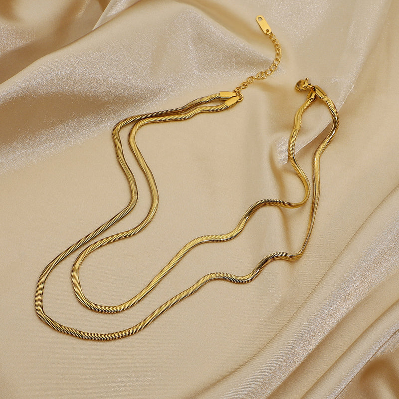 Kaylani Double Layered Snake Chain Necklace