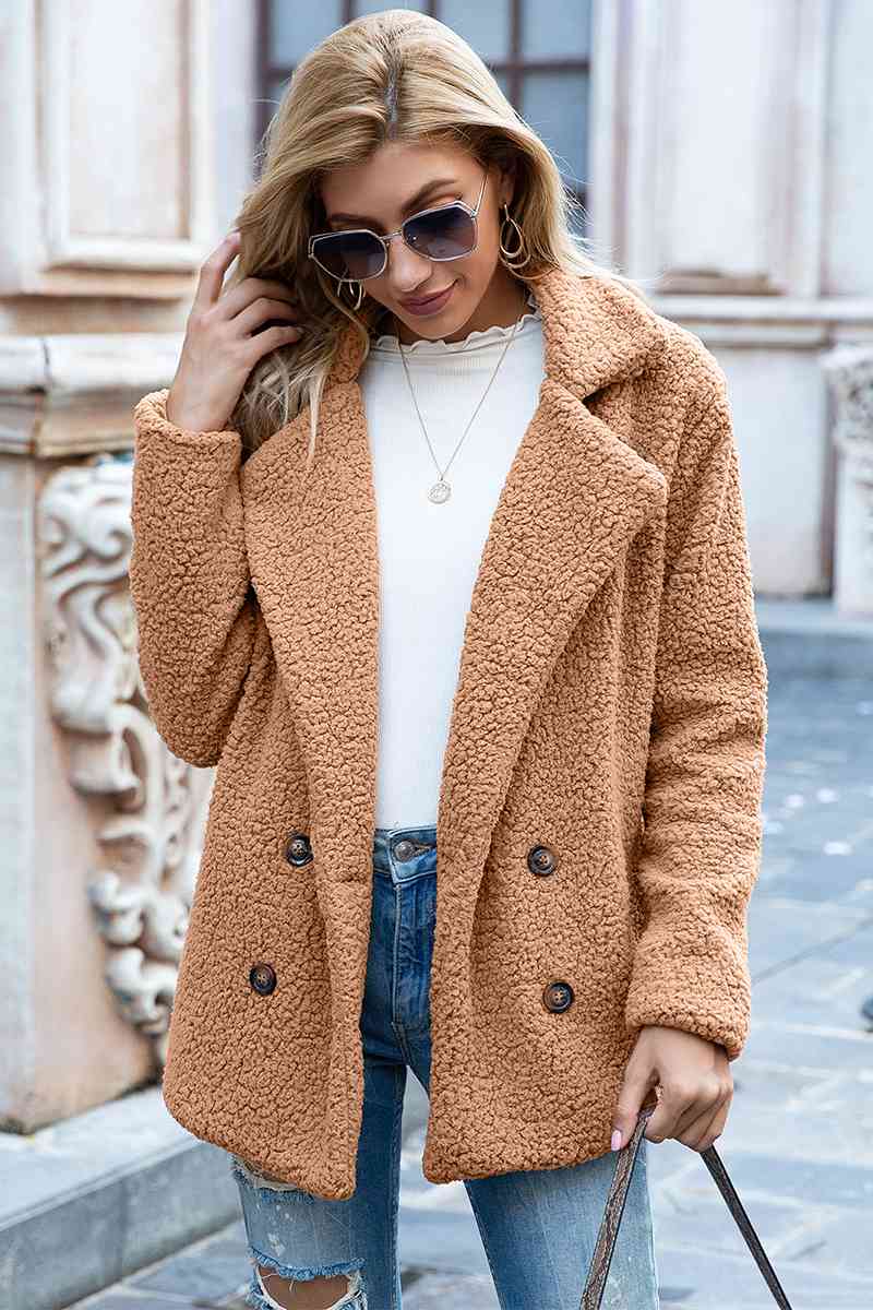 Lapel Collar Sherpa Coat