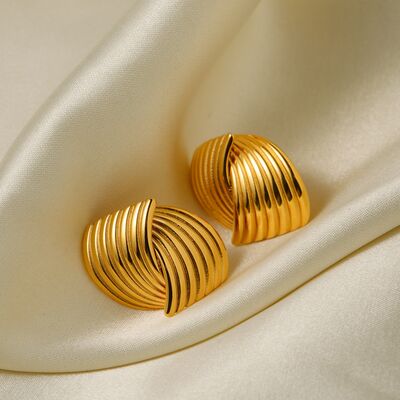 Elena Texture Stainless Steel Stud Earrings