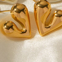 Lana Heart Shaped Stainless Steel Stud Earrings