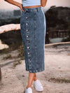 Madelyn Button Down Denim Skirt