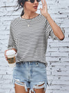 Adelyn Striped Round Neck Raglan Sleeve T-Shirt