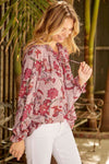 Harper Floral Print Long Sleeved Blouse