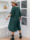 Ophelia Plus Size Balloon Sleeve Midi Dress