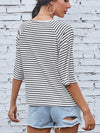 Adelyn Striped Round Neck Raglan Sleeve T-Shirt