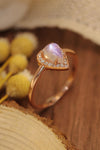 Moonstone Teardrop 925 Sterling Silver Halo Ring