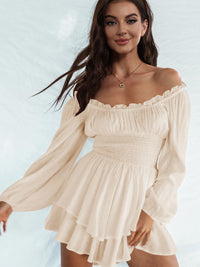 Laylani Off Shoulder Smocked Waist Romper