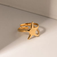 Annie Gold-Plated Stainless Steel Star Ring