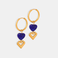 Nora Heart Shaped Lapis Lazuli Dangle Earrings