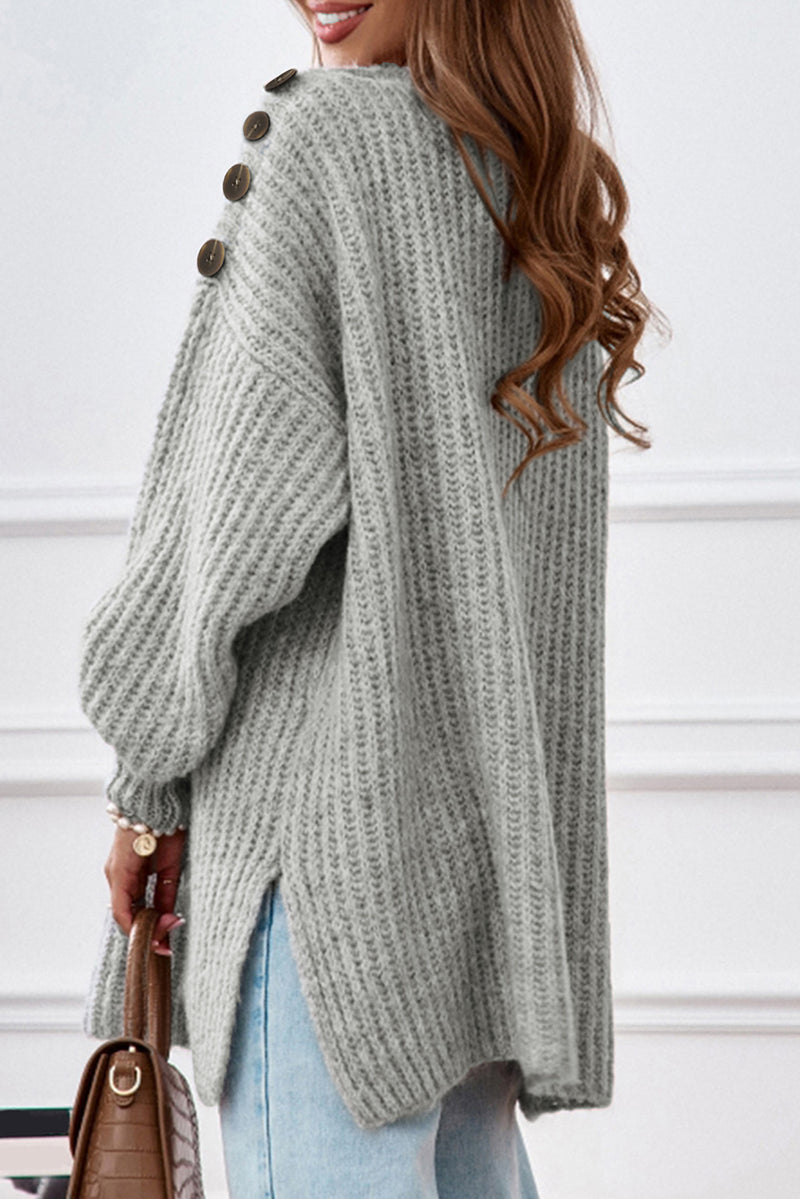 Harlow Buttoned Boat Neck Sweater