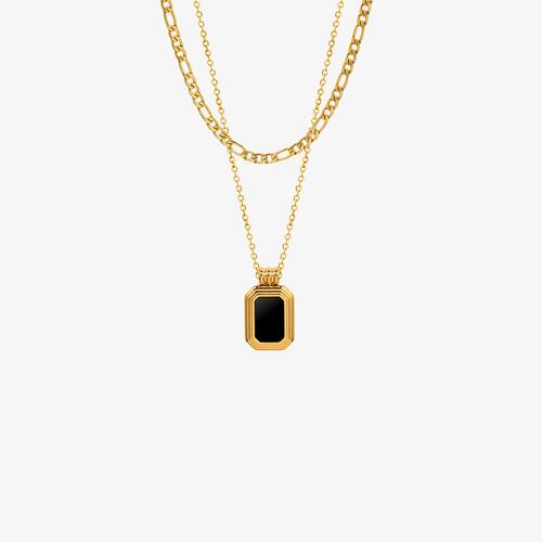 Kyle Titanium Steel Gold-Plated Pendant Necklace