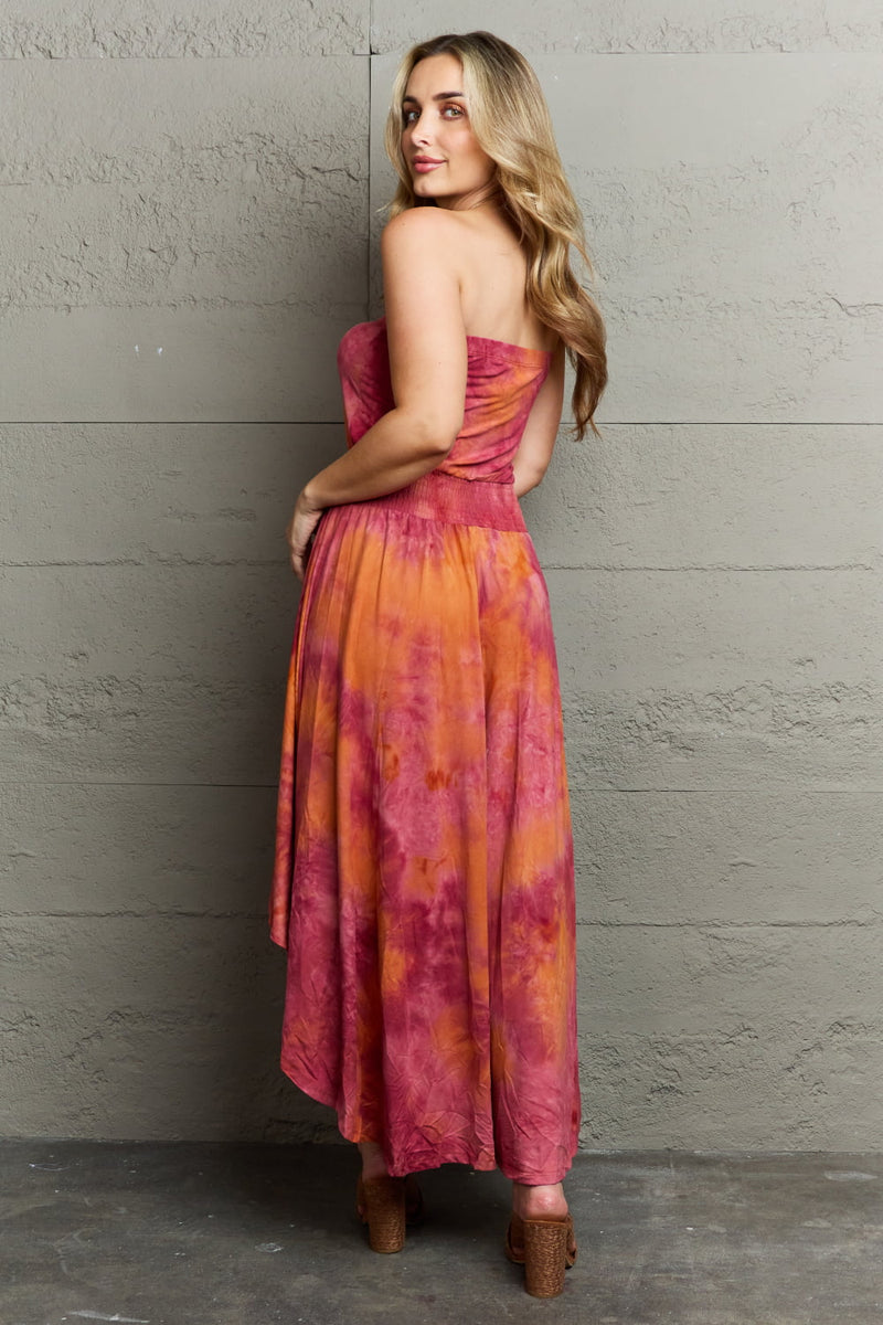 Aurora High Low Tie-Dye Strapless Dress