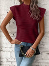 Emery Mock Neck Cap Sleeve T-Shirt