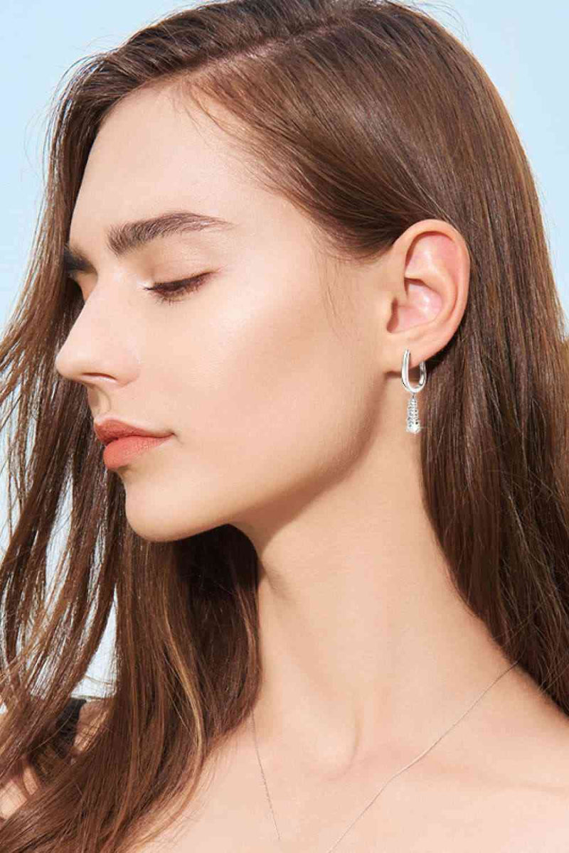 1.8 Carat Moissanite Sterling Silver Drop Earrings