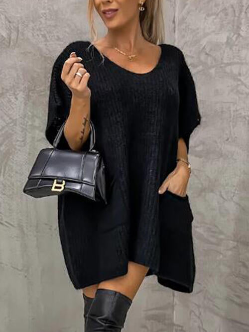 Ellie Short Sleeved Sweater with Pockets