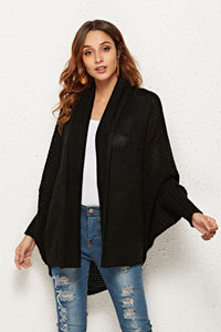 Open Front Dolman Sleeve Longline Cardigan