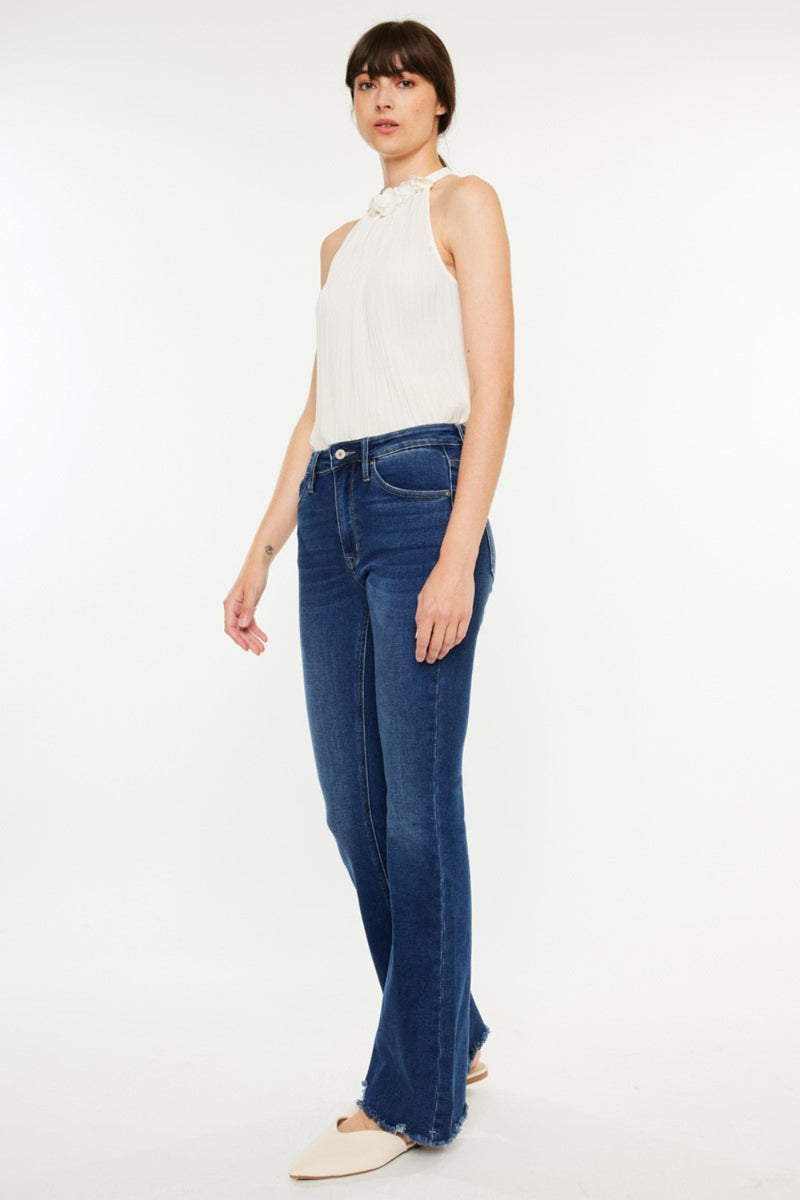 Gia Kancan Cat's Whiskers Raw Hem Flare Jeans