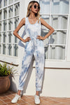 Elodie Tie-Dye Sleeveless Jumpsuit with Pockets