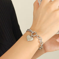 Selena Heart & Chain Titanium Steel Bracelet