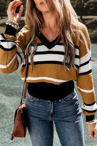 Channing Striped V-Neck Sweater