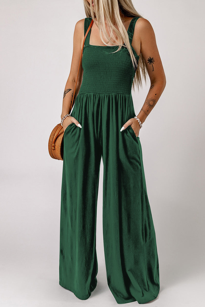 Adele Sleeveless Square Neck Jumpsuit with Pockets