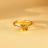 Serenity Rose Shape 18K Gold-Plated Ring