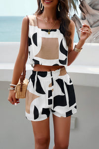 Alayna Printed Cropped Tank and Shorts Set