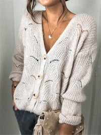 Brittany Openwork Buttoned Cardigan