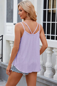 Stevie Eyelet Scoop Neck Spaghetti Strap Cami