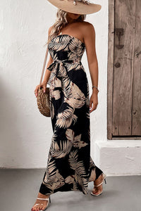 Flora Strapless Wide Leg Jumpsuit with Pockets