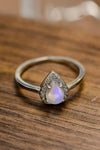 Moonstone Teardrop 925 Sterling Silver Halo Ring