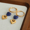 Nora Heart Shaped Lapis Lazuli Dangle Earrings