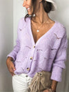 Brittany Openwork Buttoned Cardigan