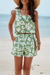 Alayna Printed Cropped Tank and Shorts Set