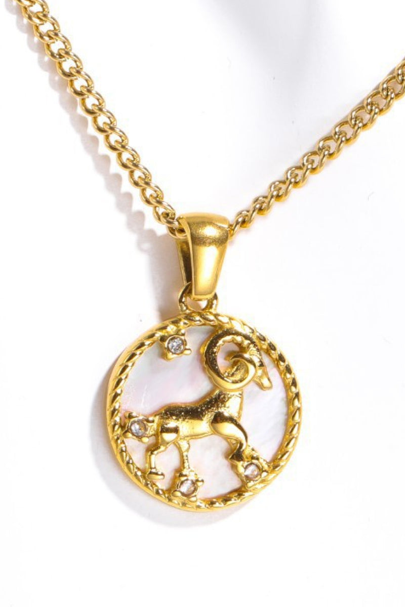 Zodiac Stainless Steel Pendant Necklace