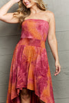 Aurora High Low Tie-Dye Strapless Dress