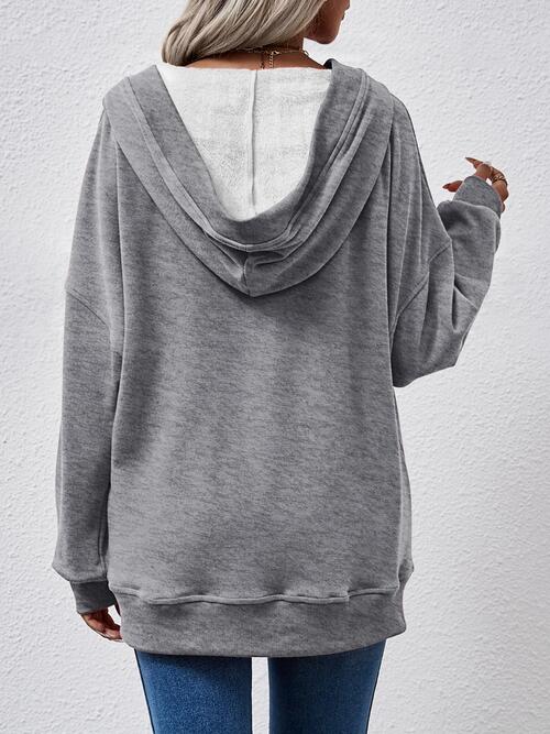 Reggie V-Neck Long Sleeved Hoodie