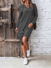 Casey Striped Zip Front Hooded Dress