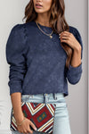 Daphne Round Neck Puff Sleeve Sweatshirt