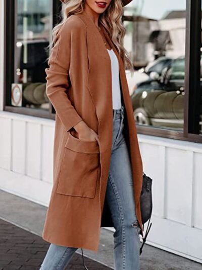 Anna Open Front Dropped Shoulder Outerwear