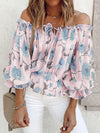 Anastasia Floral Off-Shoulder Flounce Sleeve Blouse