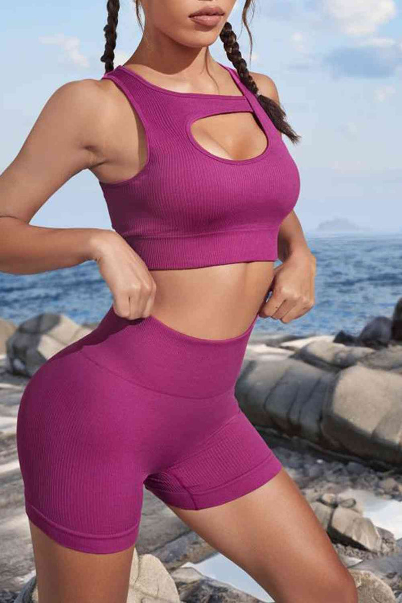 Hailey Cutout Sports Bra and Shorts Set