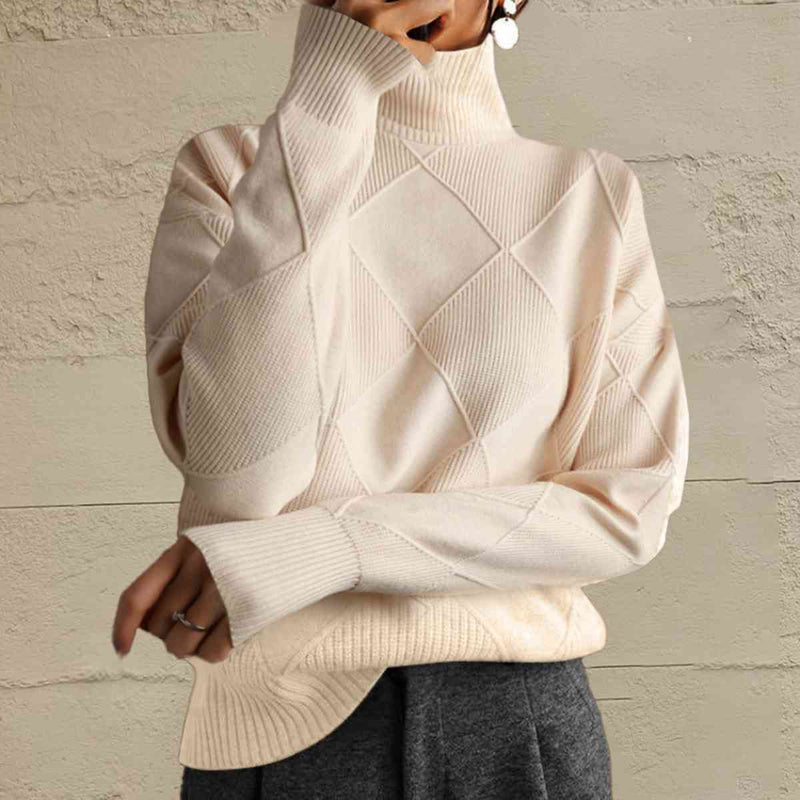 Noemi Geometric Turtleneck Sweater