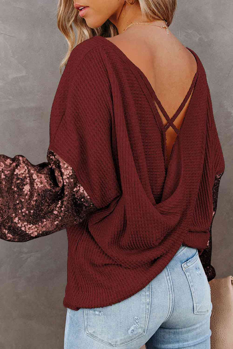 Nikki Sequined Knit Top