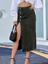 Madelyn Button Down Denim Skirt