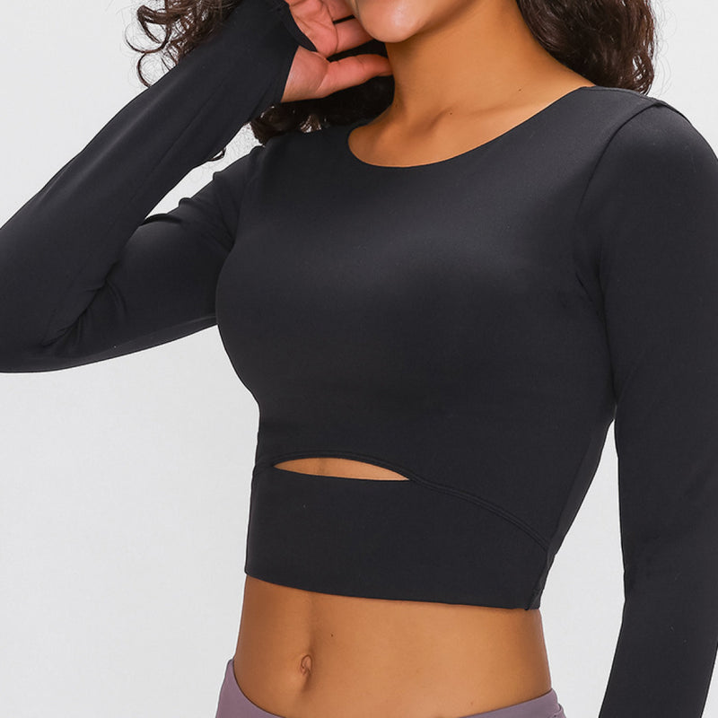 Alina Long Sleeved Cutout Crop Top