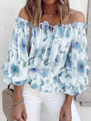 Anastasia Floral Off-Shoulder Flounce Sleeve Blouse