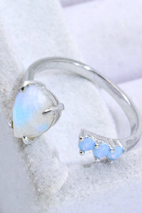 18K Rose Gold-Plated Moonstone Open Ring