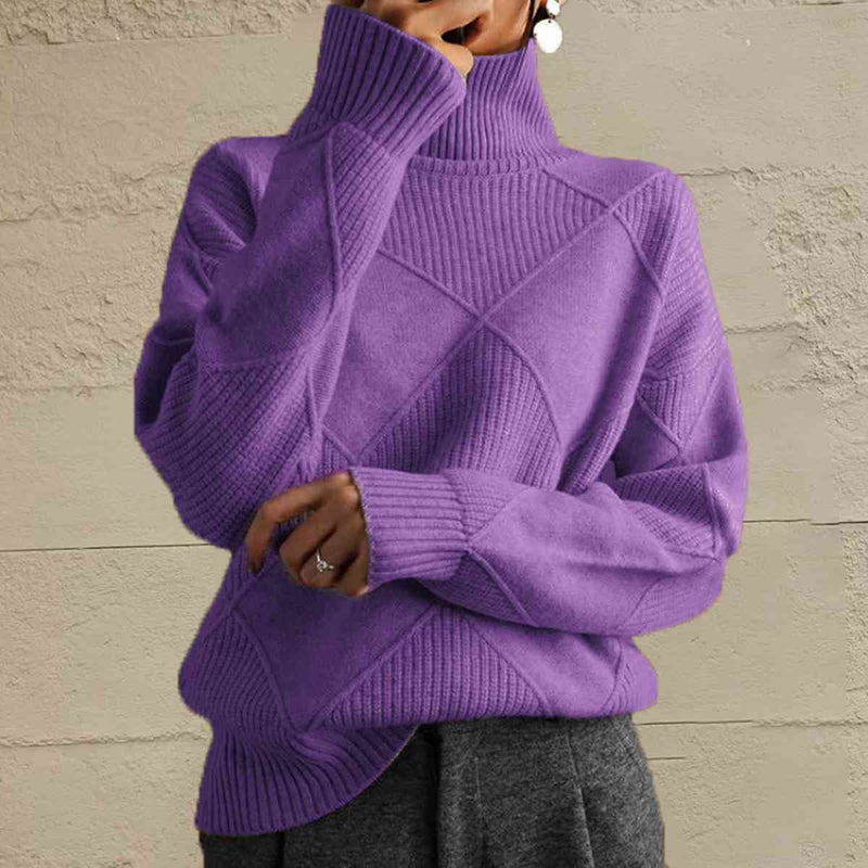 Noemi Geometric Turtleneck Sweater