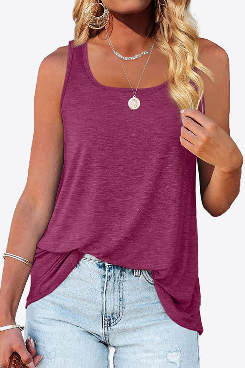 Curved Hem Square Neck Tank